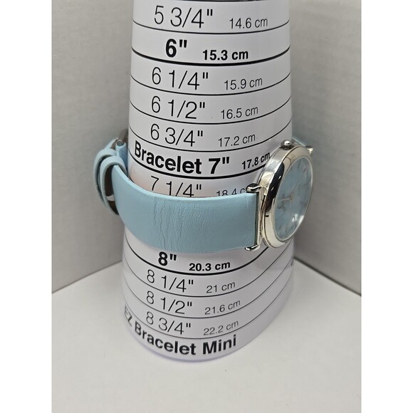 Aria Sterling Silver Watch Blue MOP Mosaic Dial Japanese Quartz New Battery - Picture 7 of 12